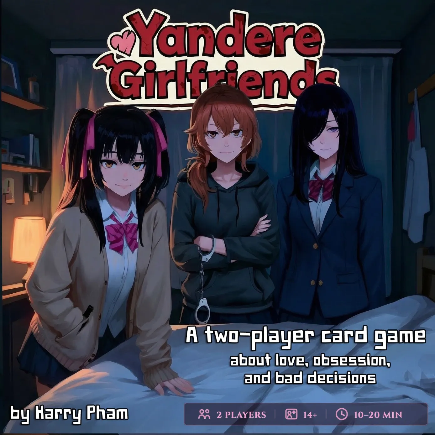 Yandere Girlfriends game box front — 3D render showing cover art