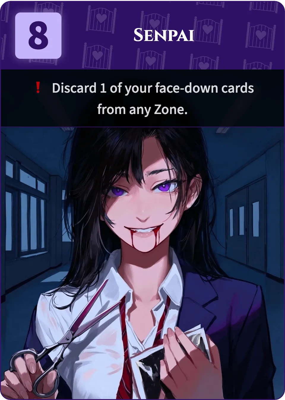 Senpai card face — School zone, Devotion 8